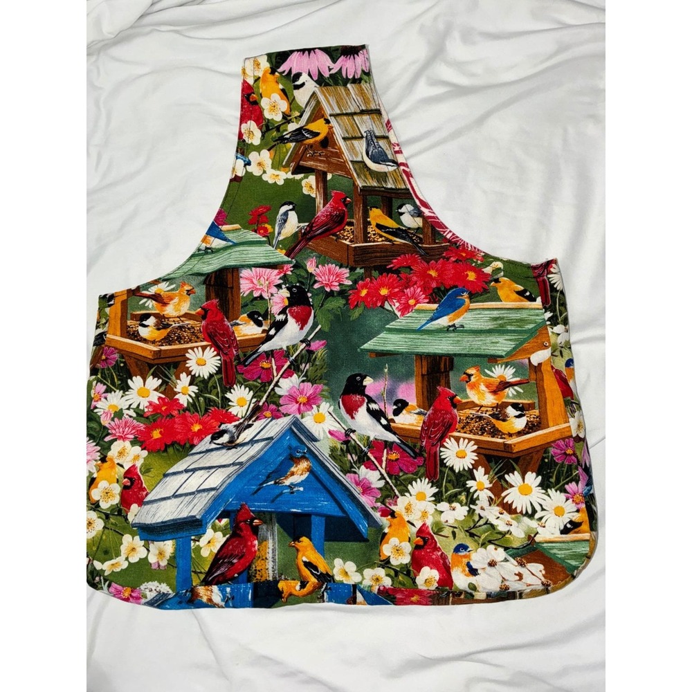 Handmade Reversible Birdhouse Tote‎ Bag Multicolor Cotton Floral